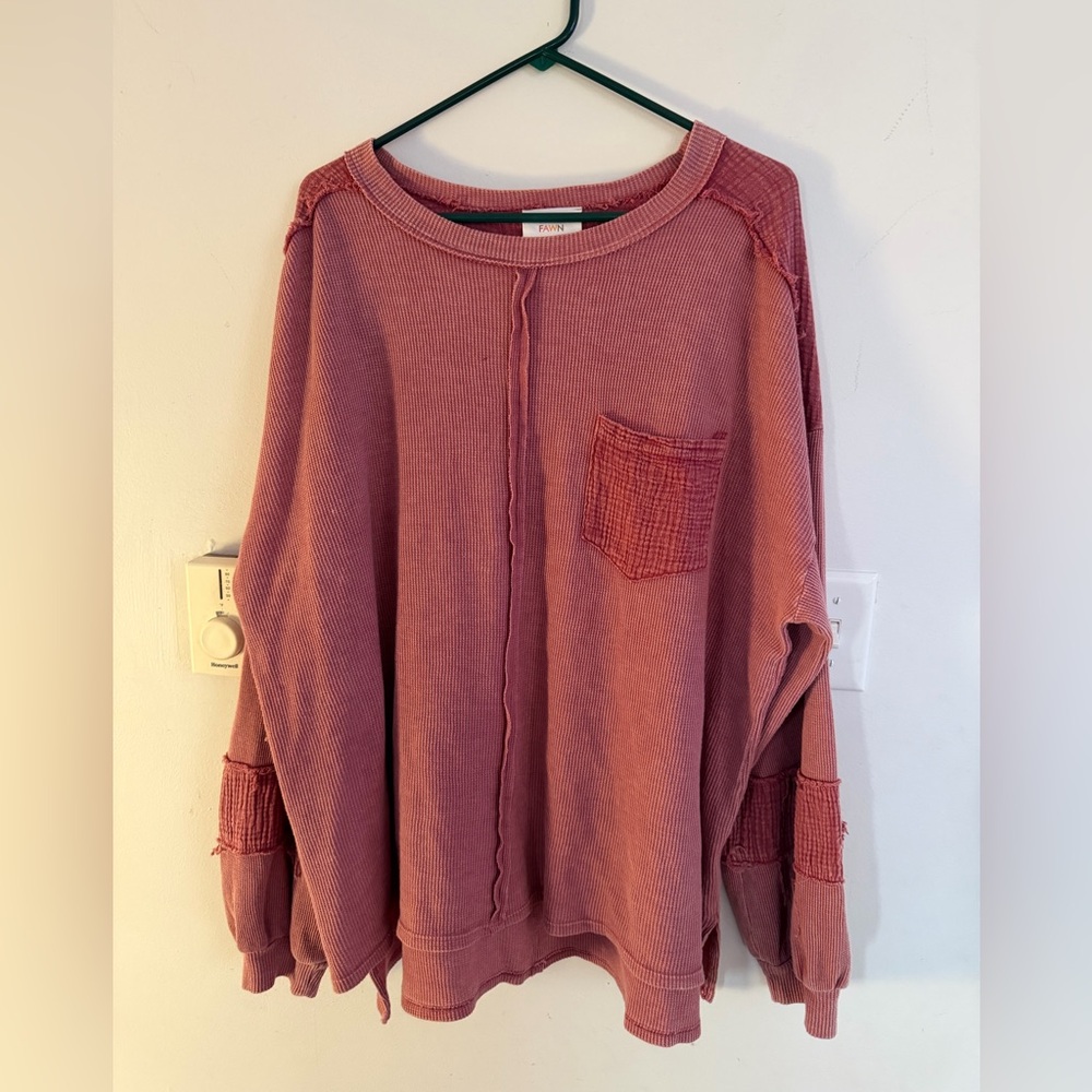 Fantastic Fawn Dusty Rose Ribbed Top